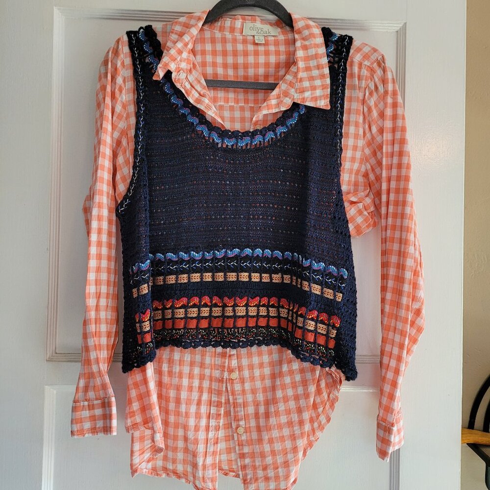 ALICE & OLIVIA Knit Vest w/ Zippered Back - Size L